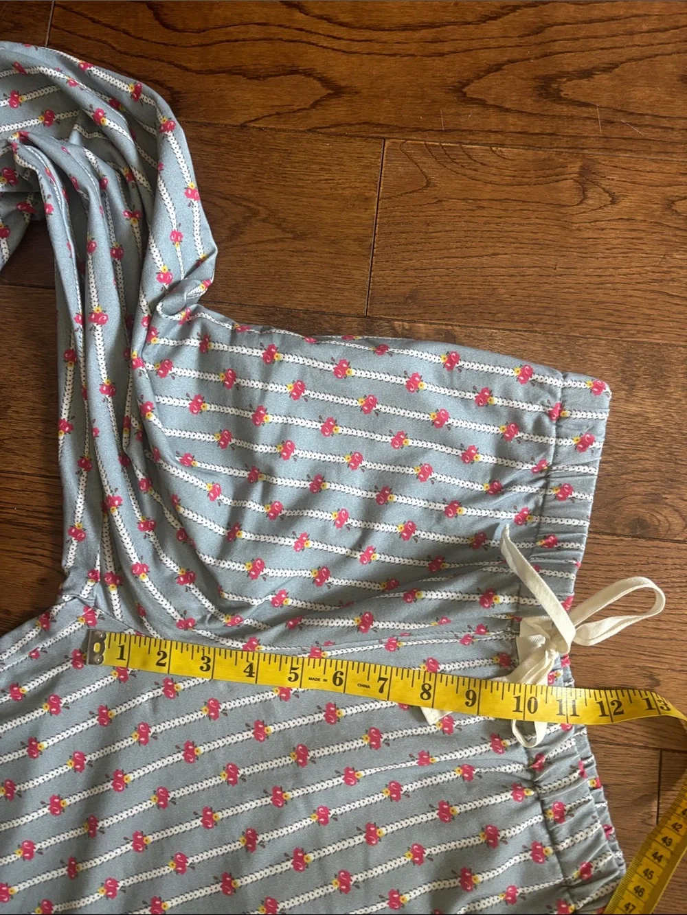 Lalide a Paris Pajamas Georgia blue/grey floral print. Refined & ultra sz Small